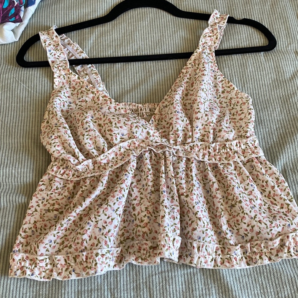 Floral Babydoll Crop Top